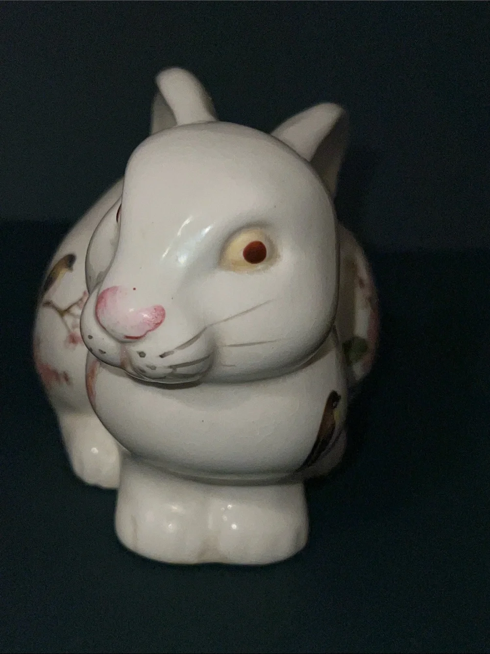 Vintage East Wind San Francisco Ceramic Bunny Cotton Ball Dispenser Japan